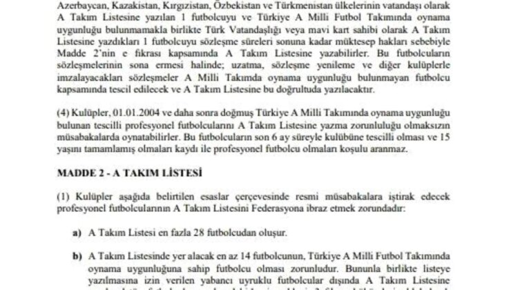 TFF, mavi kart uygulamasına sahip oyuncuların yerli statüsünde oynamasına devam edecek