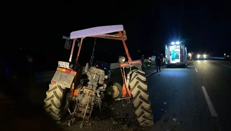 Adana’da arabanın çarptığı traktör ikiye ayrıldı: 1’i ağır 6 yaralı